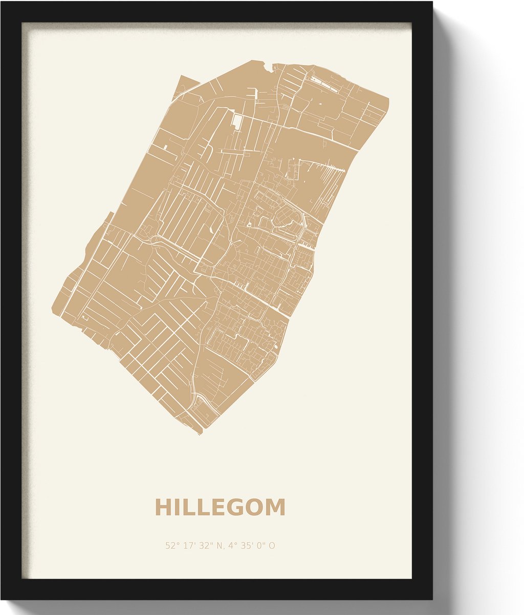 Poster Hillegom A3 - 30 x 42 cm - Beige (Exclusief Lijst)