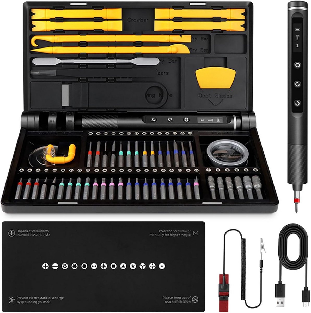 71-in-1 precisieschroevendraaierset met 36 bits en 6 hulzen voor fijnmechanica