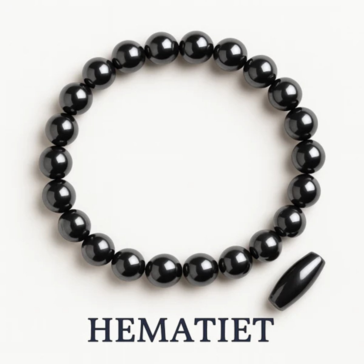 S4H hematiet Edelstenen armband 8mm kralen / size 18cm