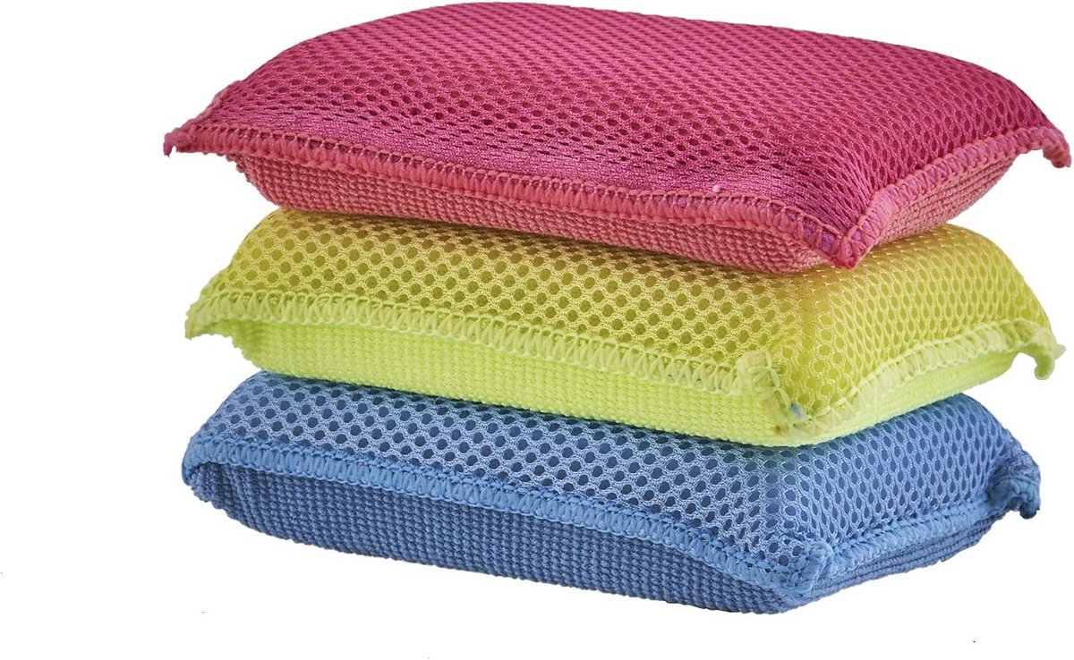 Ultra Microvezel Dweep, 3-Pack (Blauw, Rood, Geel) - Krachtige Reiniging voor Alle Vloeren