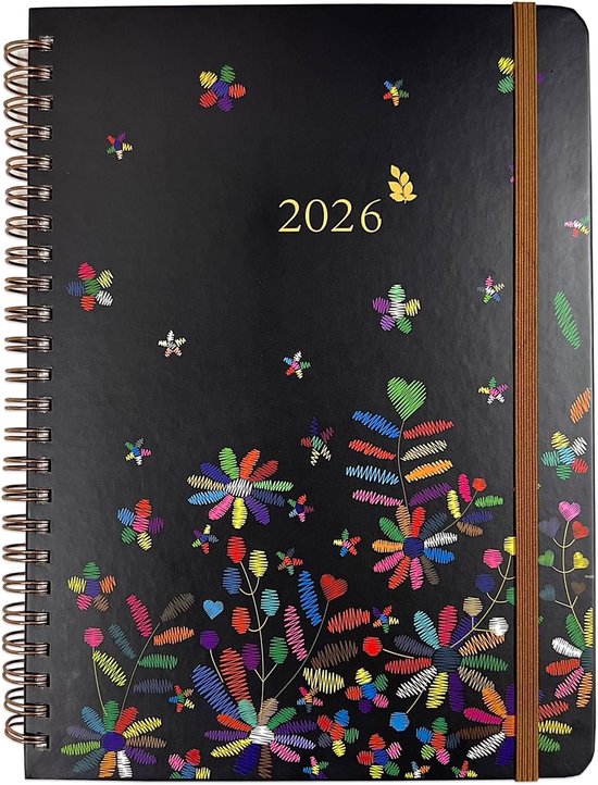 Foto: 2026 dagboek a5 weekplanner met jaarlijkse maand en weekplanner met tabbladen en achterzak wachtwoordpagina s notities britse vakantie spiraalgebonden agenda met harde kaft 26 januari