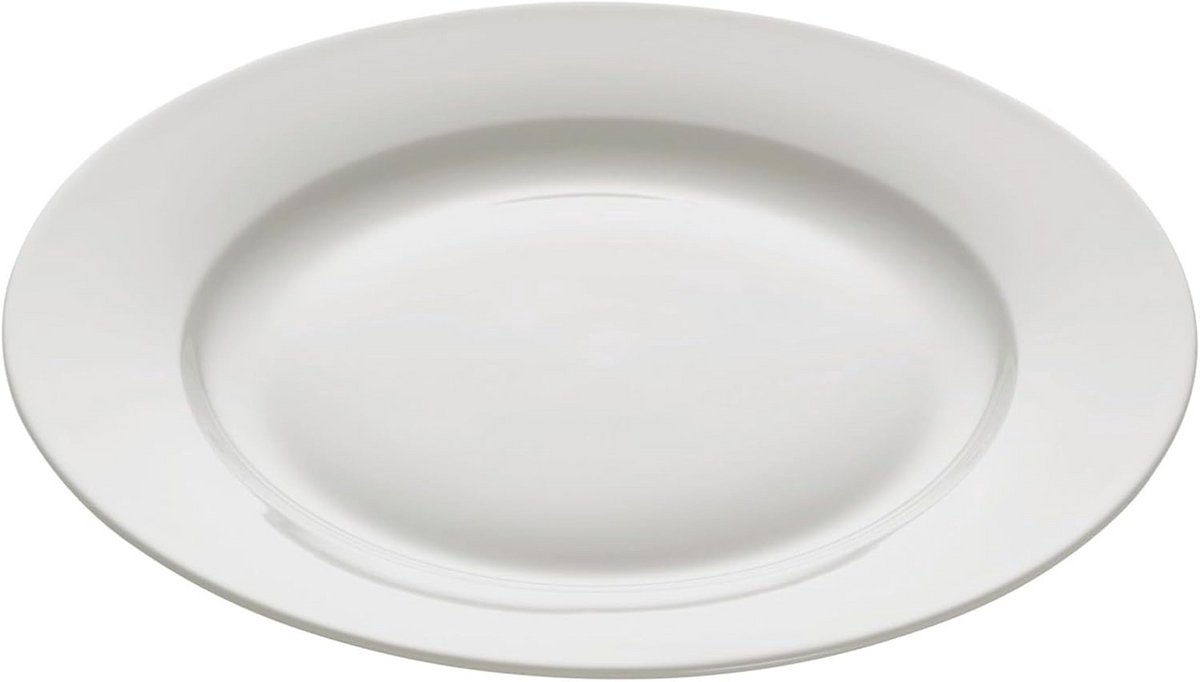 Zijplaat van fijne bone china met brede rand 20,5 cm