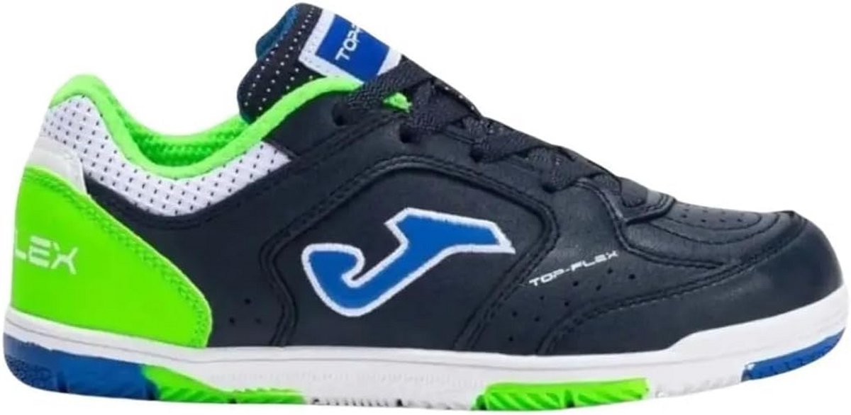 Joma Top Flex JR Indoorvoetbalschoenen voor Kinderen - Marineblauw met Neongroen