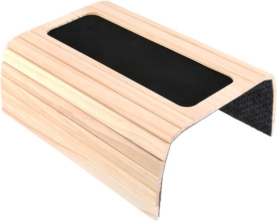 Flexibel dienblad voor bankarmleuning - Houten tray van 34,5 x 43,5 cm - Antislip voor dranken en snacks