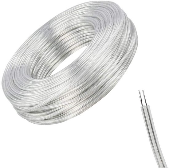 OMIGA 10 Meter Transparante PVC Flexibele Kabel Transparante Kabel Elektrische Draad 0.75 mm² voor de Inbouw van Huishoudelijke Apparaten met Laag Stroomverbruik