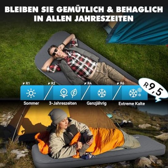 Zelfopblazend slaapmat met ingebouwde elektrische pomp - 10 cm dik, R-waarde 9.5 - Ideaal voor camping, tent, wandelen en auto van Forceatt — afbeelding 5
