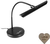 Showlite MSL-20A LED Portable Music Stand Lamp (9 Bright LEDs, to Clamp, 3 Brightness Levels, Can Also Be Used as Floor Lamp, Flexible Swan Neck, Rechargeable Li-ion Battery) Black