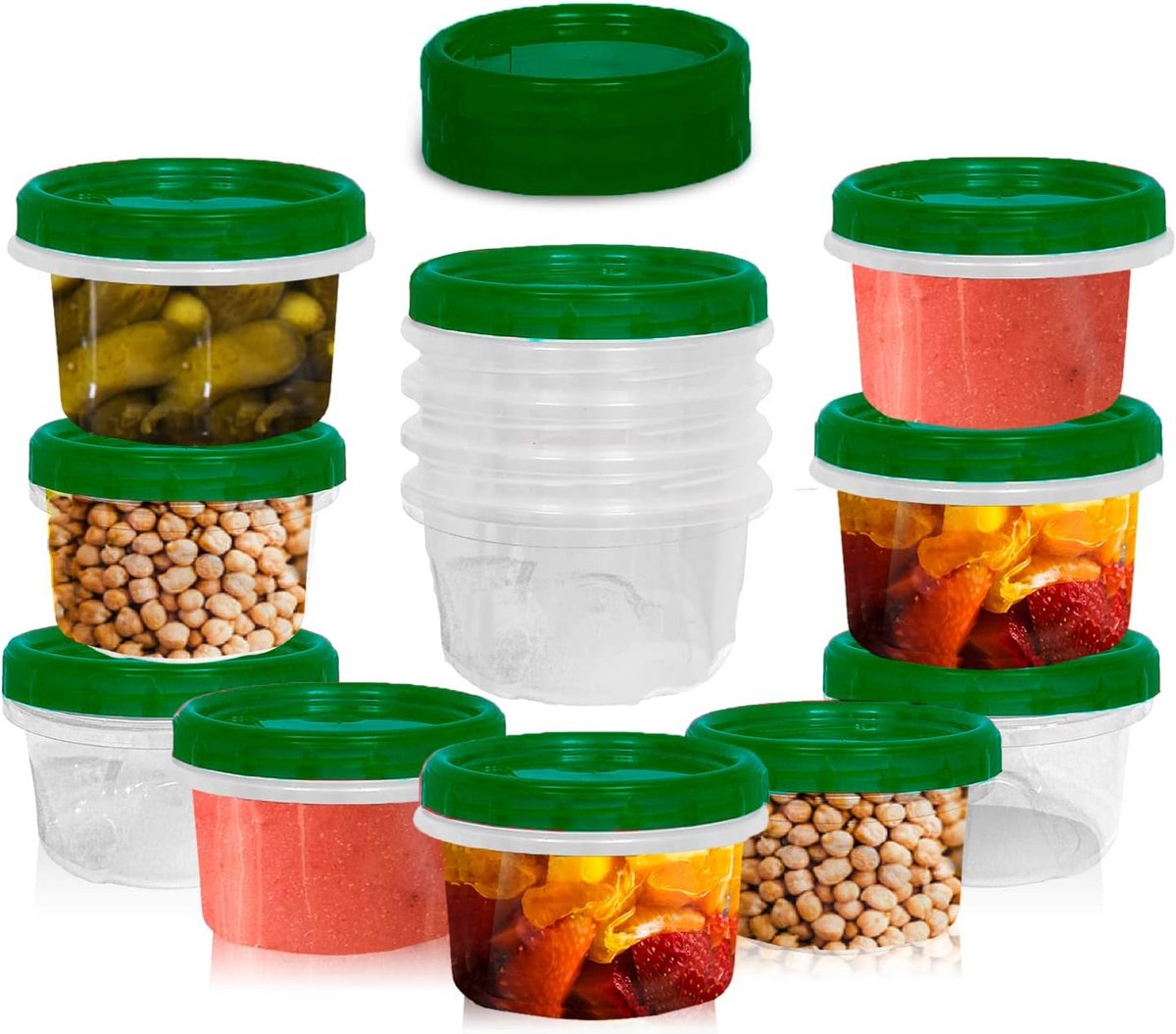 Luchtdichte Deli Containers - 12 Stuks, Transparante Food Opslag, Vriezer en Magnetron Veilig, Ideaal voor Maaltijdbereiding