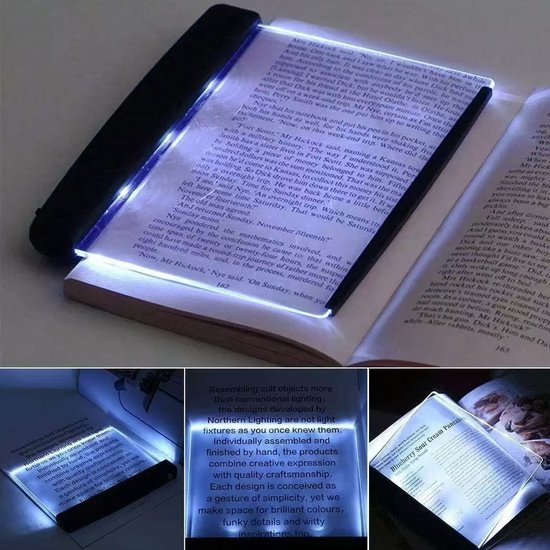 Boeklamp LED - Leeslamp - Draadloos Leeslampje voor Boek - Bladwijzer Lamp voor Slaapkamer - Leeslamp Boekenleggers - Boeklamp - Bladzijde Verlichting - zwart van Merkloos — afbeelding 2