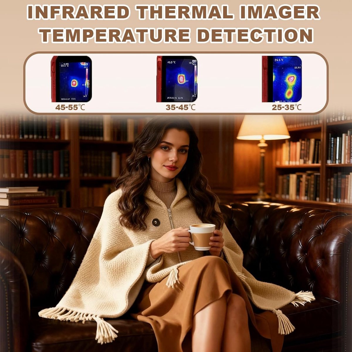 Crestara Elektrische Deken USB-verwarmde Sjaal 150x80cm Groen - afbeelding 3