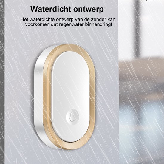 Draadloze deurbel - Draadloos - Deurbel - Deurbel - Draadloze deurbel - Met ontvanger - Noodoproepapparaat voor ouderen - Extra groot bereik - Afstandsbediening voor beller - zwart — afbeelding 2