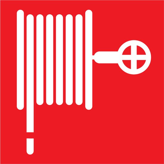 Pictogram Halter Rood Brandhaspel Sticker 15x15 cm – Brandveiligheid Pictogram Rood/Wit | bol