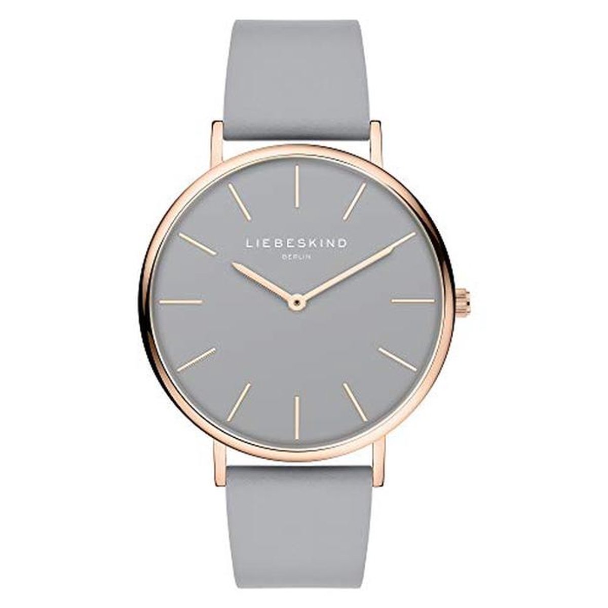 Moderne Dames Armbanduhr in Roze Goud en Grijs