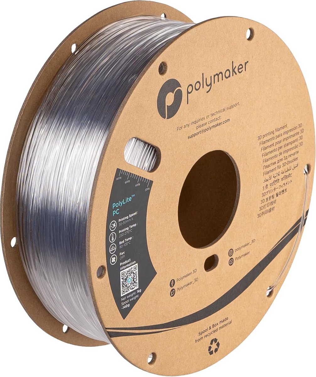 Transparant 3D-printergloeidraad - 1,75 mm - 1 kg voor sterke en hittebestendige afdrukken