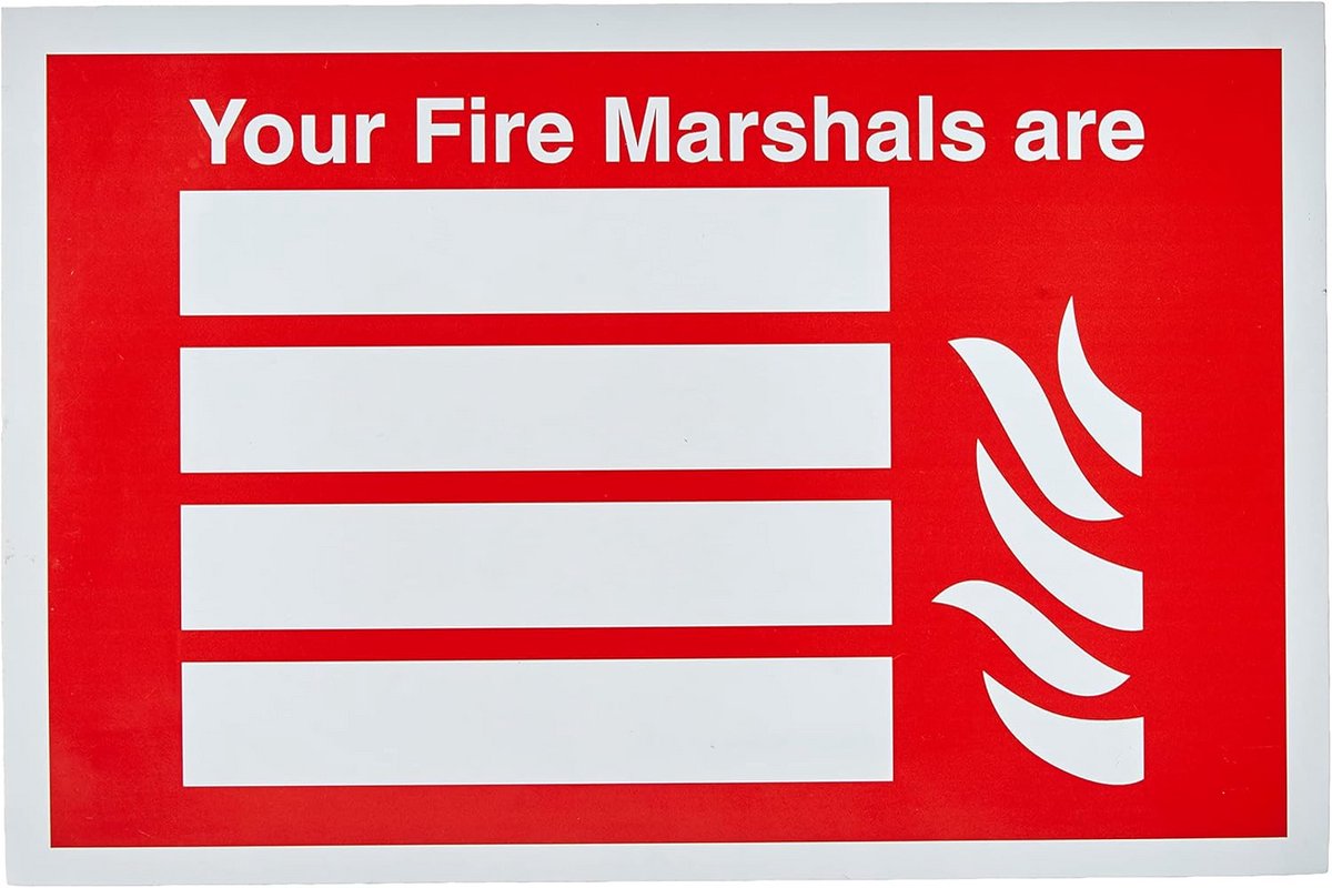 Brandveiligheidspictogram: Uw Brandmaarschalken Zijn Hier - Zelfklevend Vinyl 300x200mm