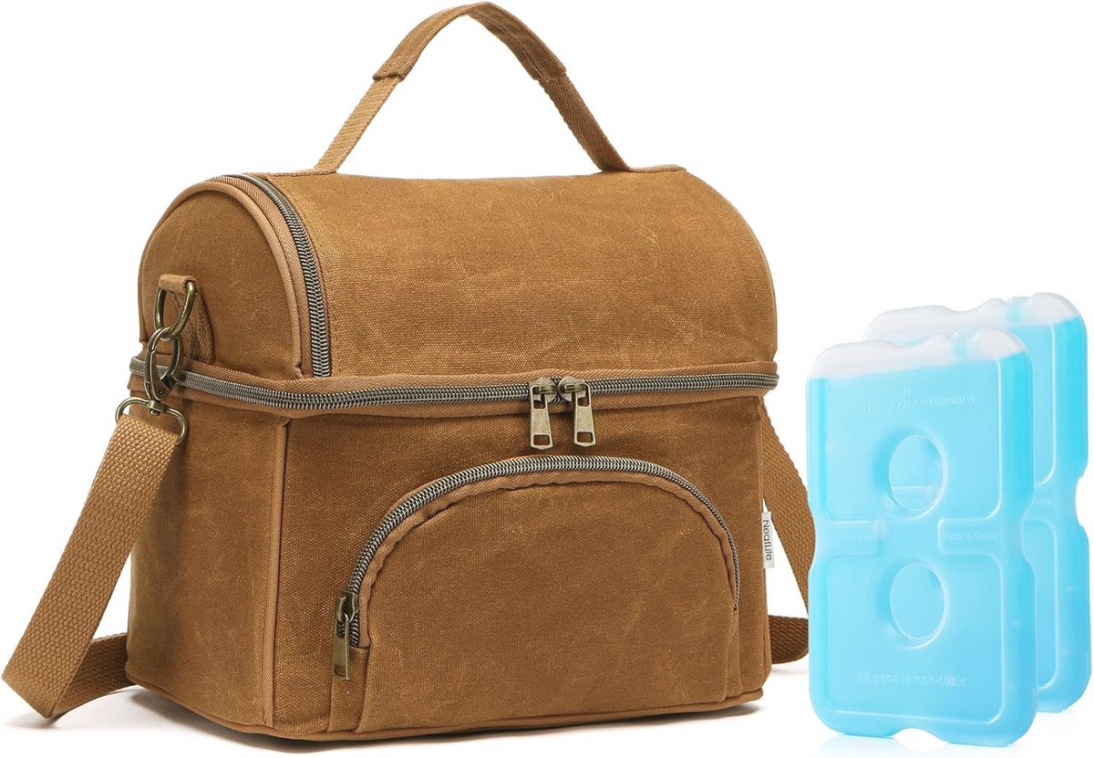 Geïsoleerde lunchbox XL met 2 ijszakken – Duurzame koeltas voor werk en picknick