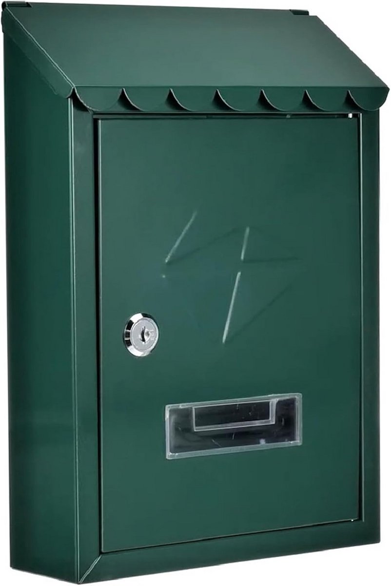 Elegante Groene Postbus 'IRON' - Weerbestendige Stalen Buitenbrievenbus