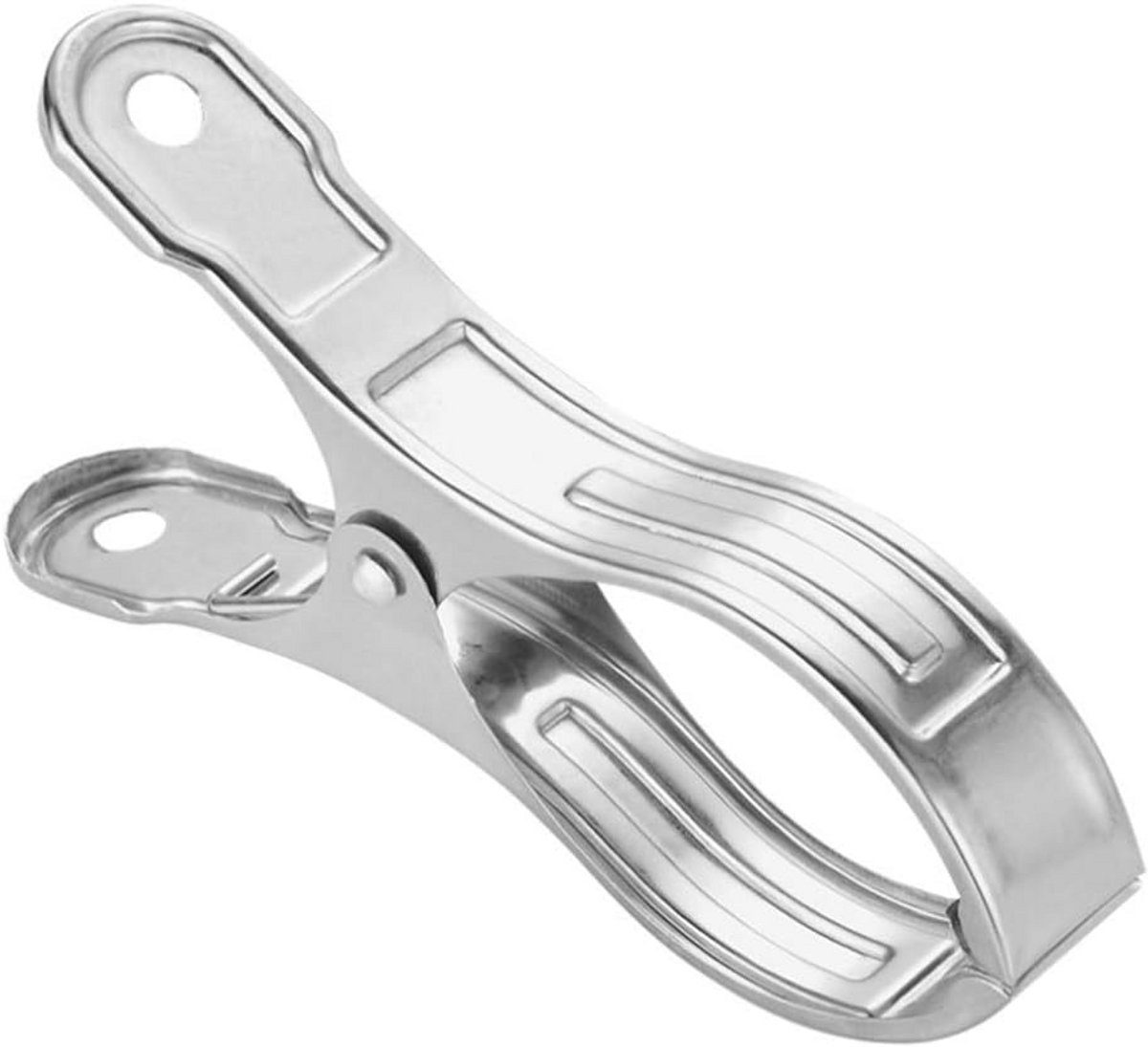 6x Extra Sterke Metalen Kledinghangers voor Zware Was, RVS Klemmen 13 cm
