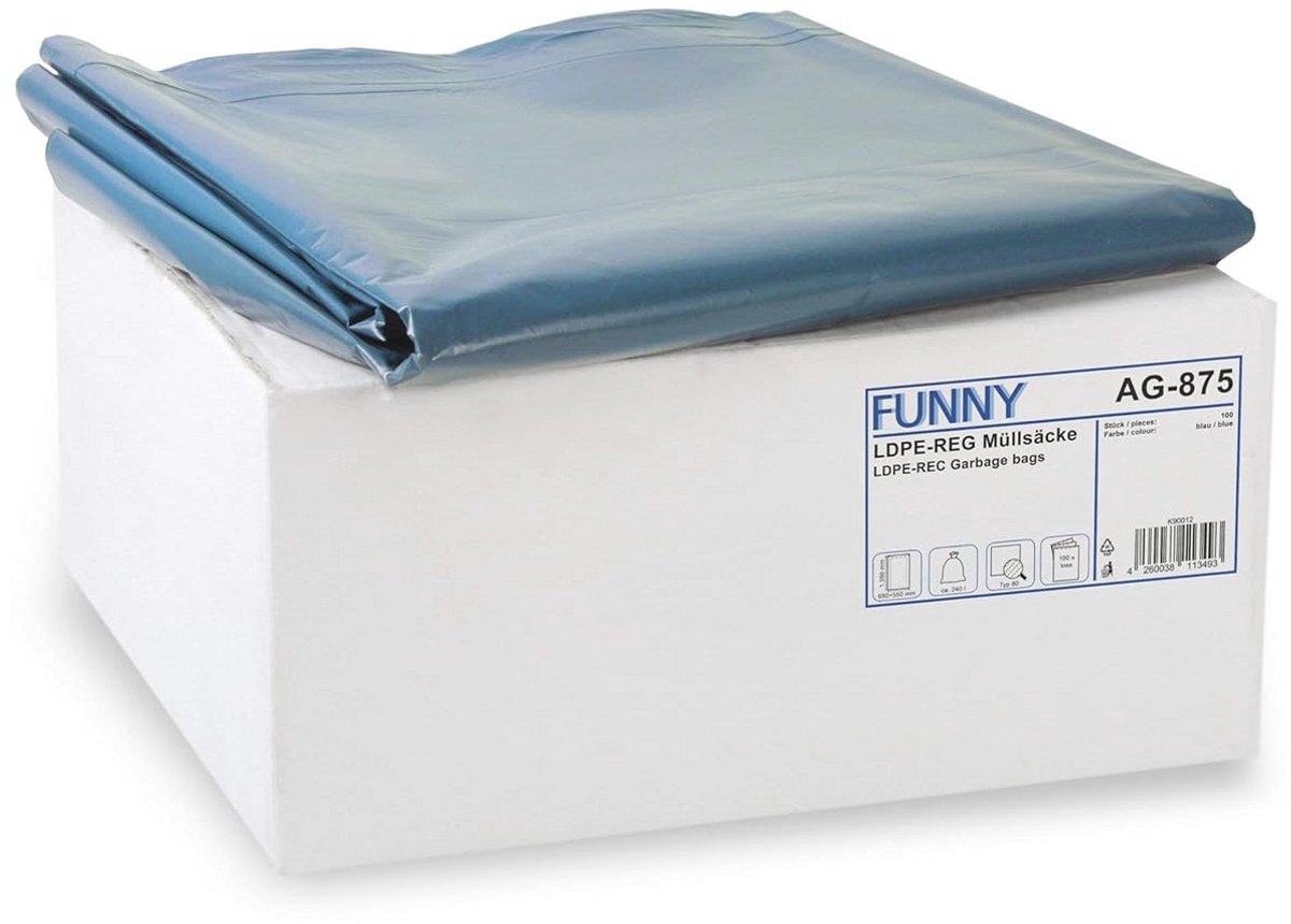 Grote Blauw Vuilniszakken 240L, Los Verpakt, Type 80 - 100 Stuks