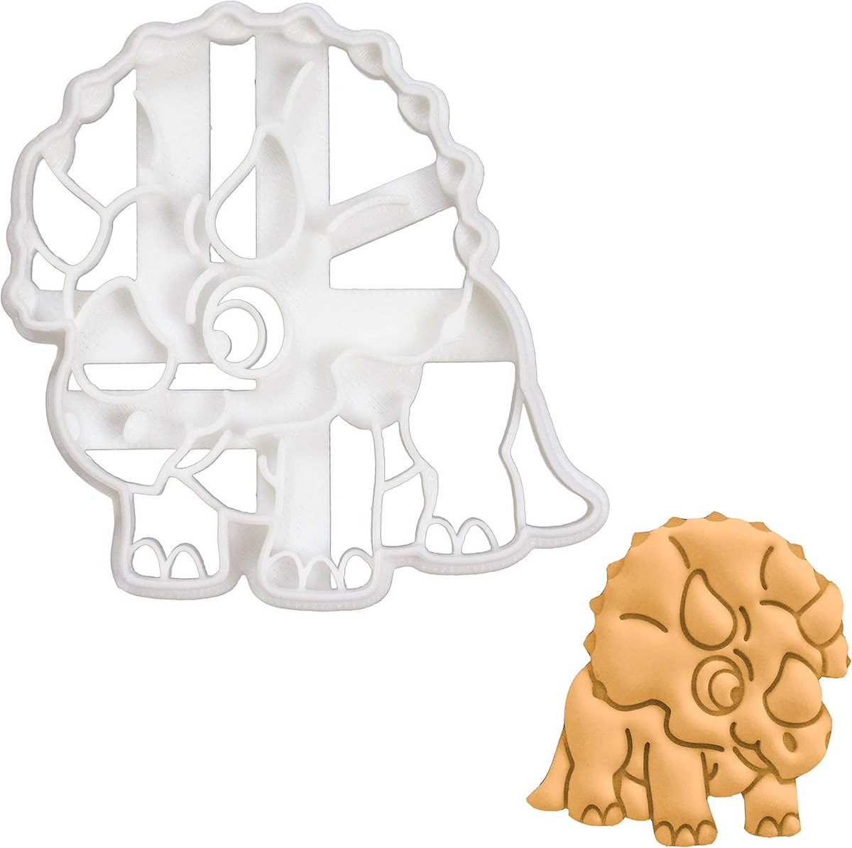 Dinosaurus Koekjesuitsteker Triceratops Vorm voor Deeg, Fondant en Koekjes Bakken
