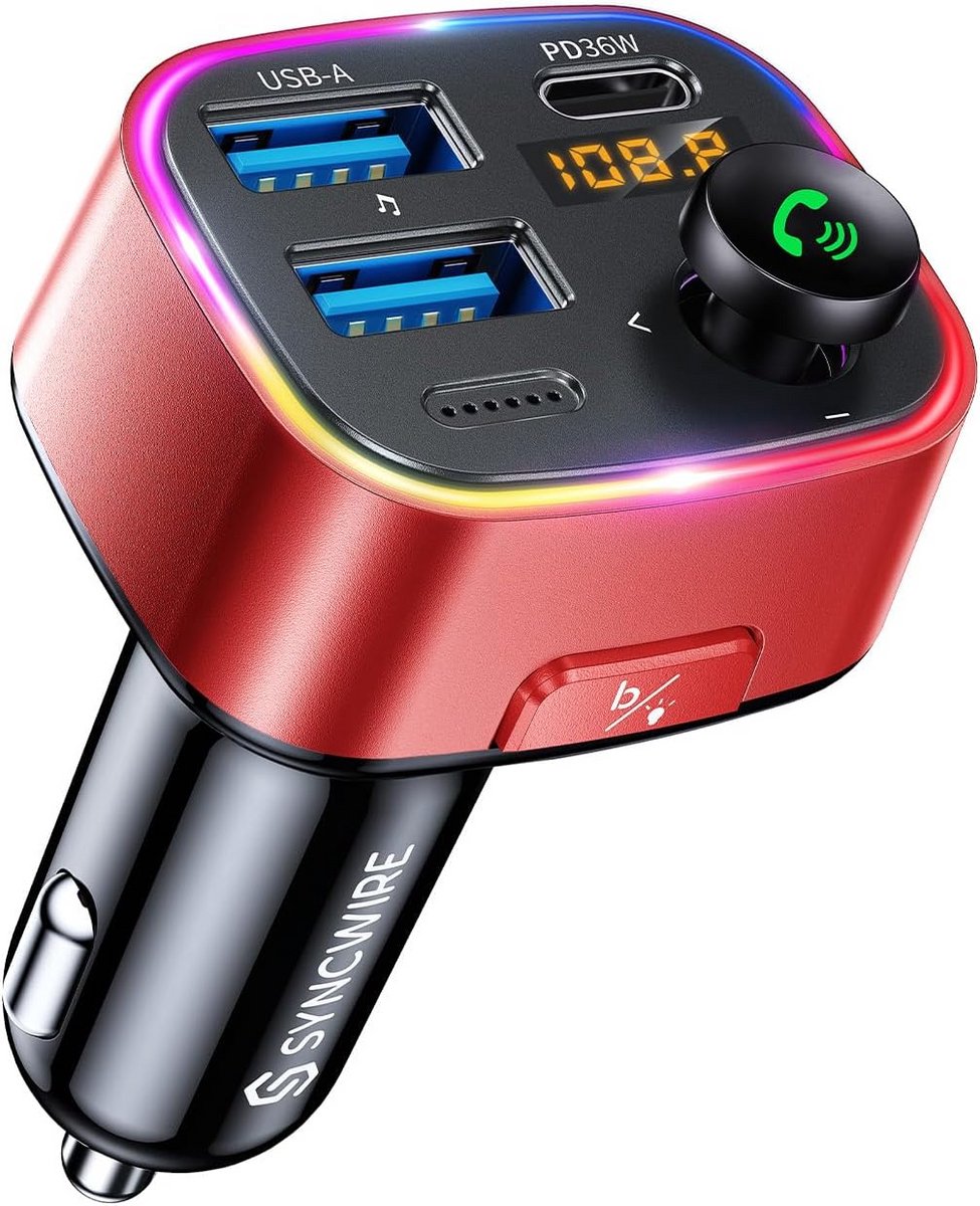 Bluetooth 5.3 FM-zender voor auto met snellader en handsfree bellen