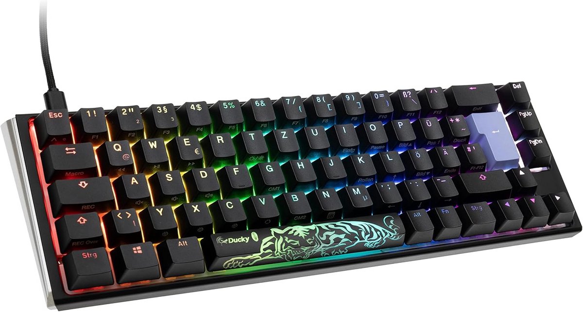 Classic Black/White Gaming Tastatuur Met RGB LED - MX-Silent-Red
