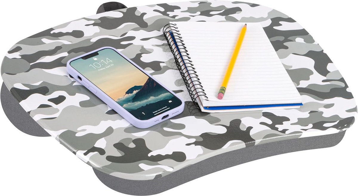 Lap Desk Grijs Camo voor laptops tot 15,6 inch - Stijlvol en Draagbaar