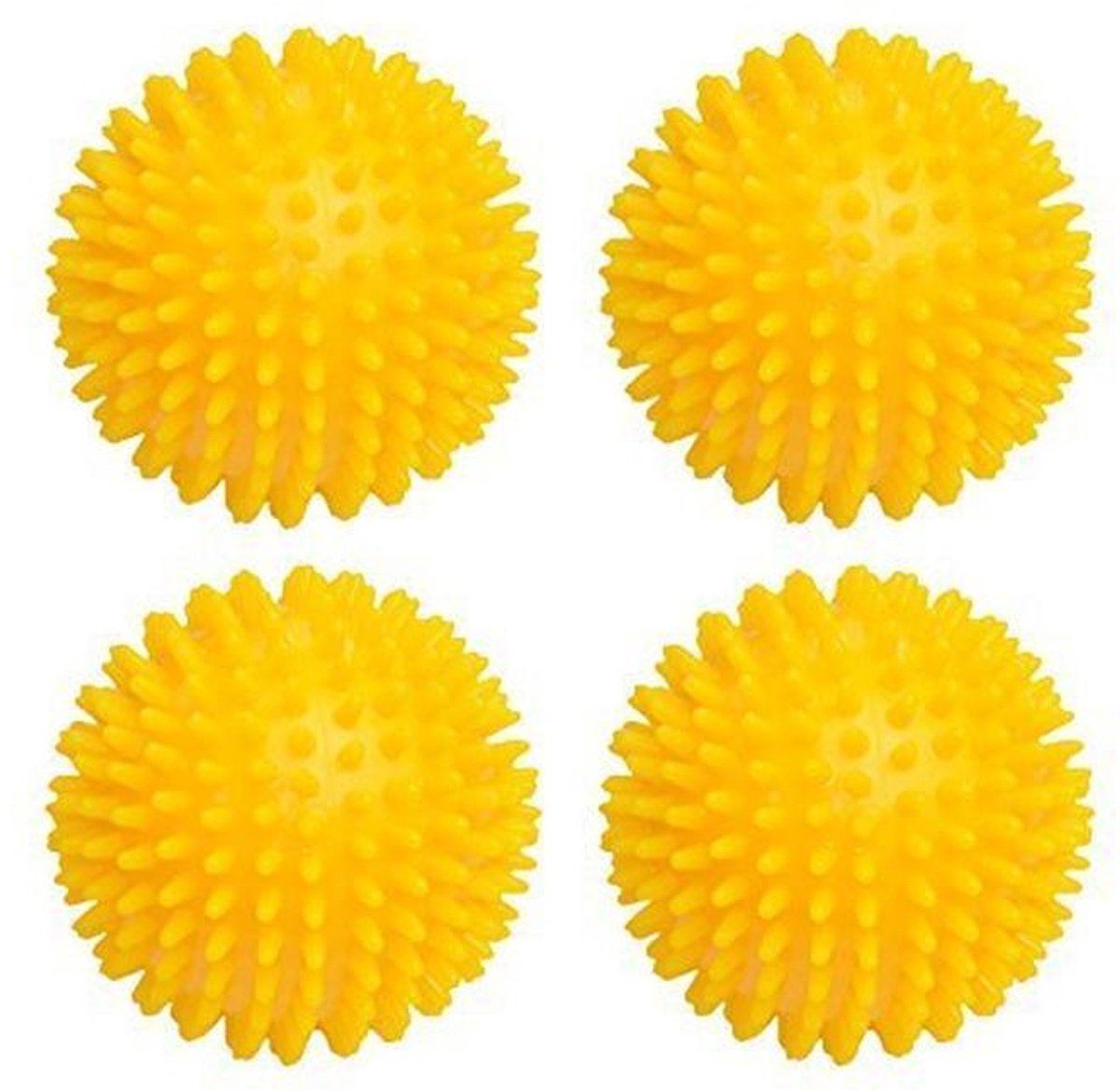 Massagebal Set van 4 - Gele Egelballen voor Ontspanning en Fysiotherapie