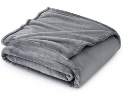 Travelhawk Fleece Deken - 150x200 cm - Voor Bank, Slaapkamer & Woonkamer - Fluffy Fleece Deken & Fleece Plaid - Grijs
