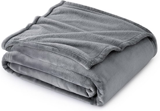 Travelhawk Fleece Deken - 150x200 cm - Voor Bank, Slaapkamer & Woonkamer - Fluffy Fleece Deken & Fleece Plaid - Grijs