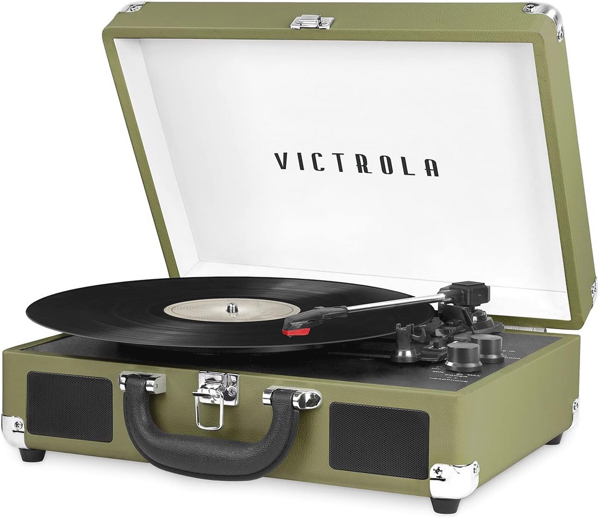 Vintage 3-Speed Bluetooth Portable Record Player with Built-in Speakers