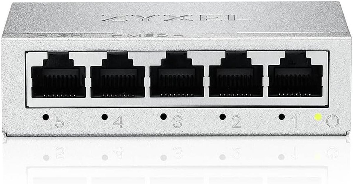 5 Poorts Desktop Gigabit Ethernet Switch - Metalen Behuizing