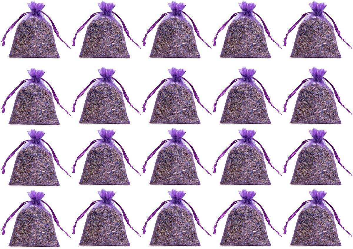 IMPERATORIS® Geurzakjes voor Kledingkast - Ladeverfrisser - Aromatherapie - Voor Kleding en Auto - Lege lavendelzakjes - set van 20 lavendel geurzakjes