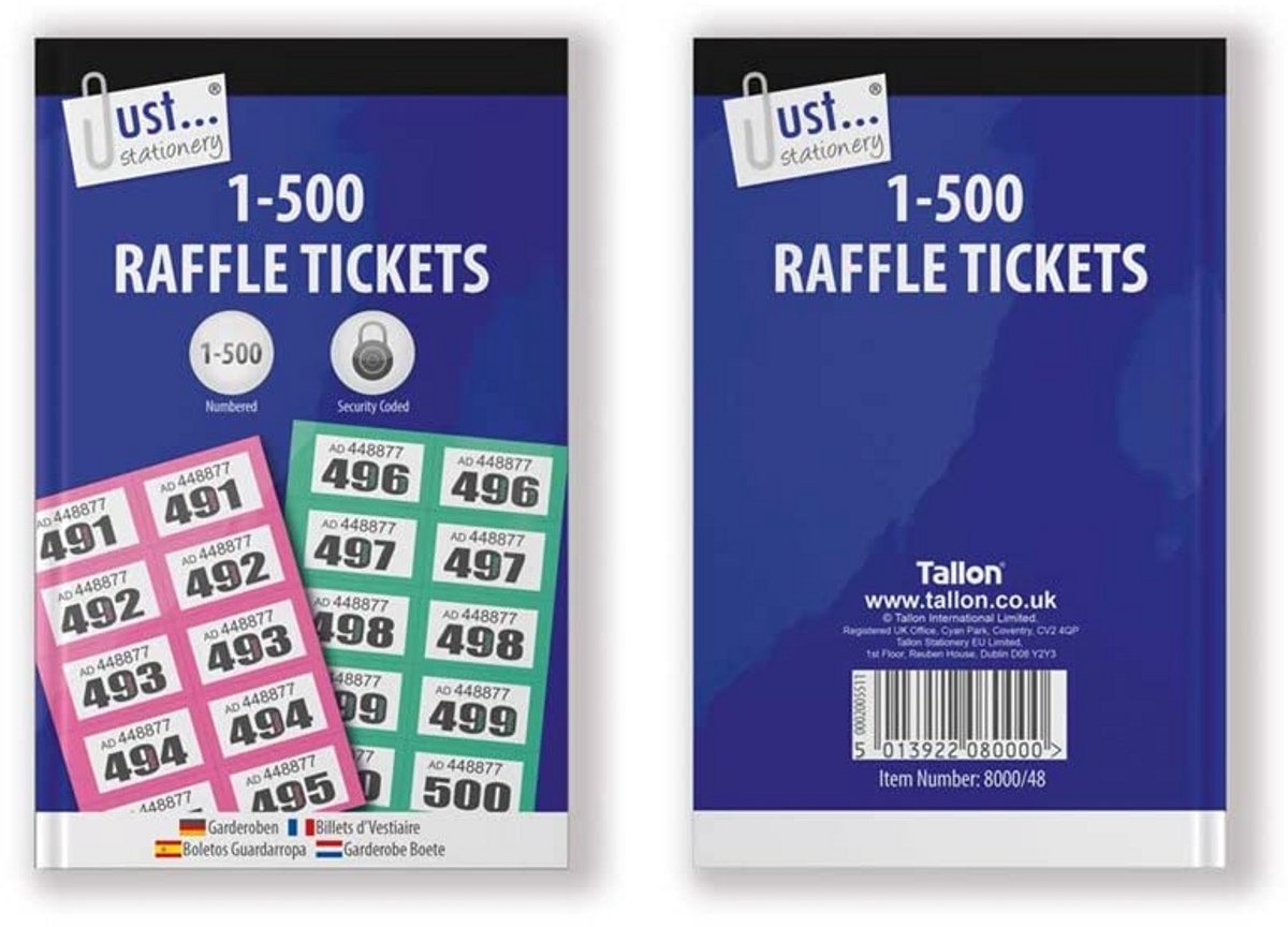 Garderobetickets 1-500 - Hoge Kwaliteit Lot tickets