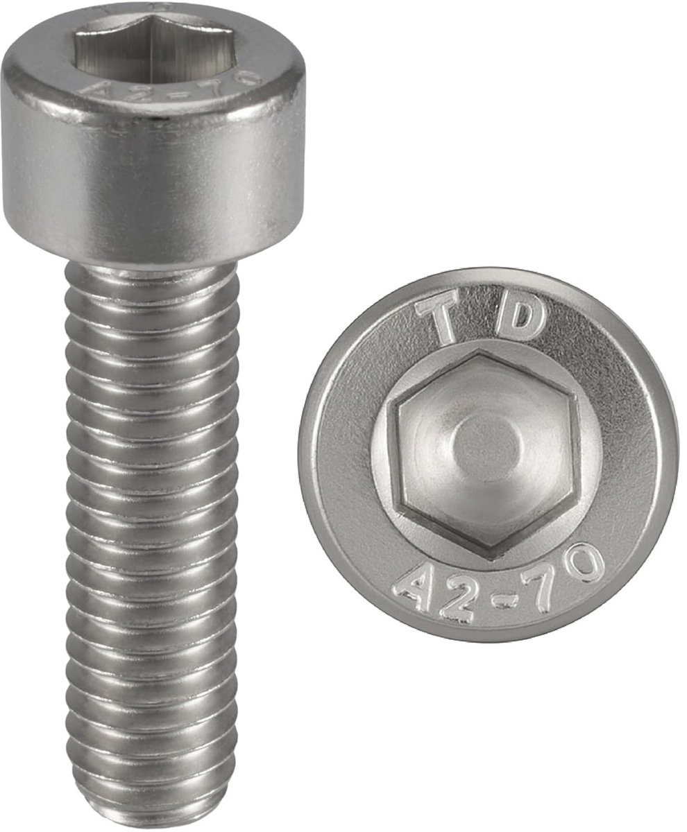 50x Cilinderkopschroeven M6 x 35 mm – RVS A2 (Inbus/Allen) – Hoogwaardige Schroeven