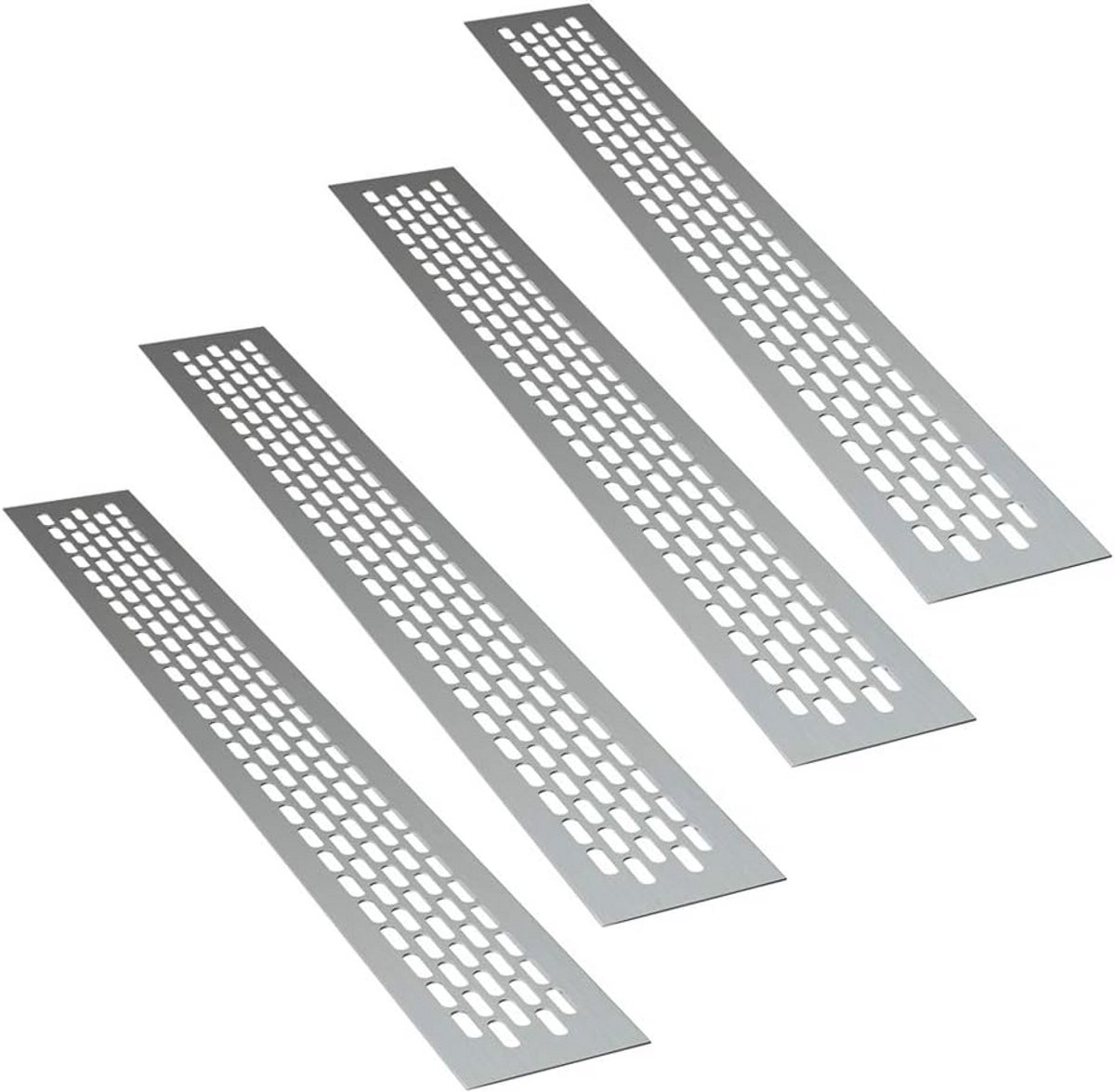 Set van 4 Aluminium Ventilatieroosters Rechthoekig - 48x6 cm - Ventilatieopening Afzuiging