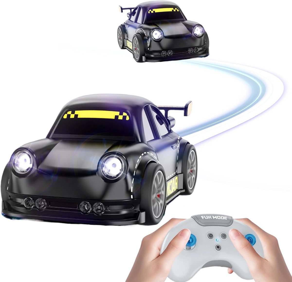 Drift RC Auto voor Kinderen – 2.4GHz Afstandsbediening – Licht & Geluid – 360° Rotatie – Follow & Escape Modus