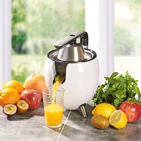 Elektrische citruspers met scharnierarm van aluminium - Wit van Merkloos — afbeelding 2