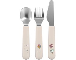 Mepal Mio Kinderbestek - 3-delig. vork. mes en lepel - Roestvrij staal - Kinderservies - Sunshine & Rainbow