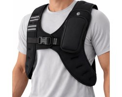 BOTC Gewichtvest - 3 kg met reflecterende streep - voor Training, Krachttraining, Hardlopen, Fitness, Spieropbouw enz. - Zwart