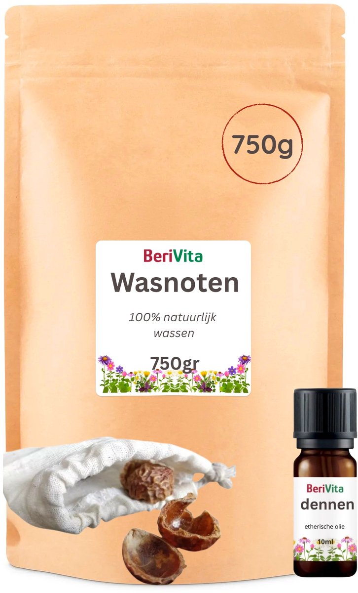 Wasnoten 750gr met 10ml Dennen Geurolie en Waszakje - Natuurlijk Wassen