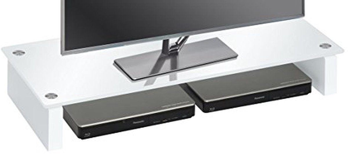 Elegante Witte TV-Bank van Veiligheidsglas - 82 x 35 x 12,20 cm