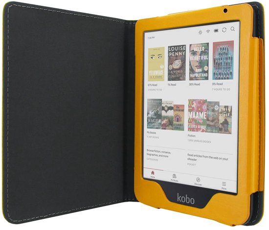 Luxe Hoesje - Sleepcover Geschikt voor Kobo Clara BW - Book Case Hoes Cover - Cognac Light - ereader hoesje - cover van i12Cover — afbeelding 3