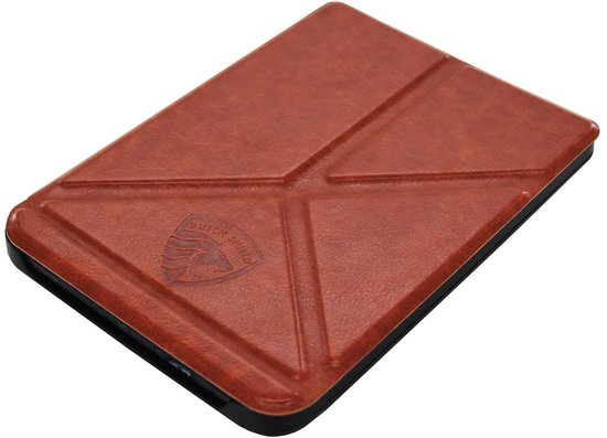 Origami Sleepcover - Hoesje Geschikt voor Kobo Clara BW - Book Case Hoes Cover - Cognac Bruin - ereader hoesje - cover — afbeelding 3