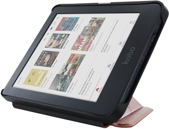 Origami Sleepcover - Hoesje Geschikt voor Kobo Clara BW - Book Case Hoes Cover - Cognac Bruin - ereader hoesje - cover — afbeelding 2