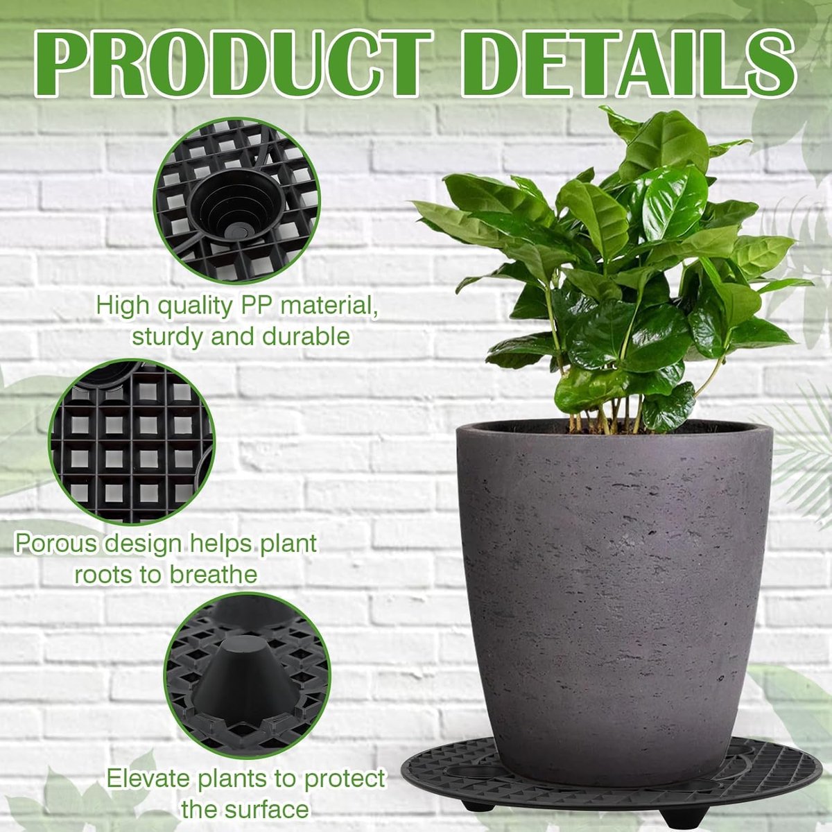 Famanu - Set van 20 ronde plantensteunen Ø 24 cm, verstelbare plastic bloemenhouders voor klimplanten of groenten
