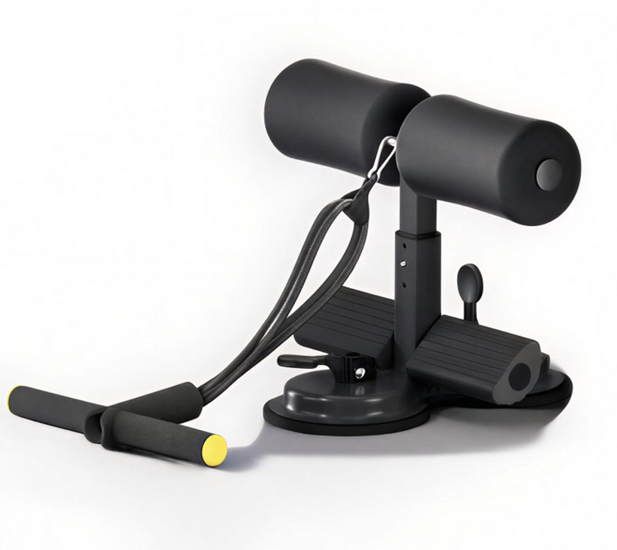 Buikspiertrainer met weerstandsband – sit-up apparaat voor thuis, core training, buikspieroefeningen, bekkenbodem, fitness en bodybuilding- ZWART