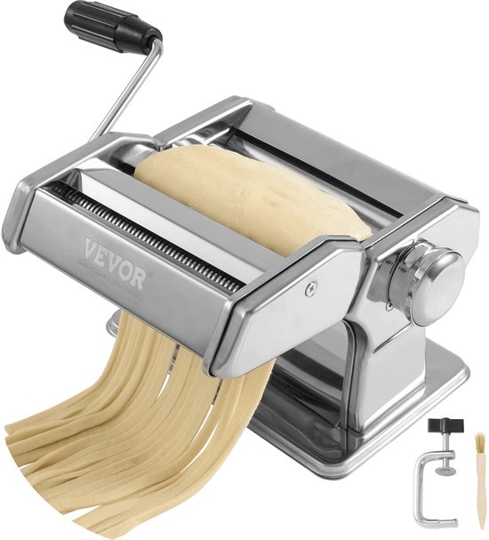 VEVOR - Pastamachine - Pastamaker - Pasta Machine - Deegmachine - Pastamachines - RVS - Snijmachine - Pasta en Noodles - Zilver