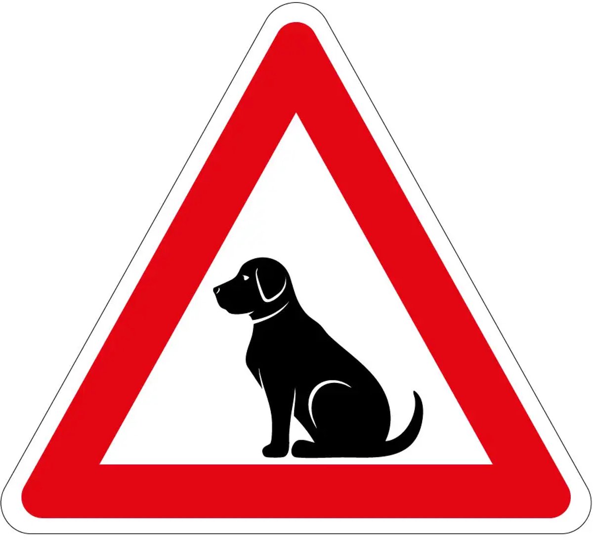 Pas op overstekende honden bord | gecoat dibond materiaal | 30 cm