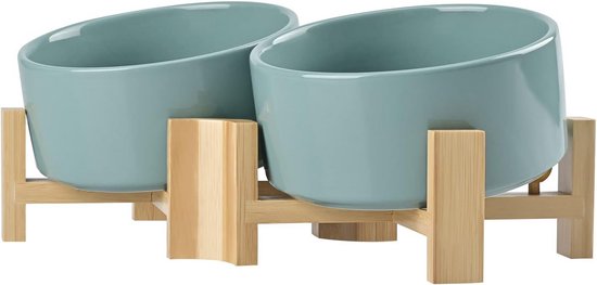 Keramische kattenvoerbak - verhoogde ergonomische voerbak kat, anti